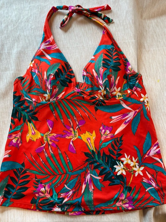 Old Navy Other - Old Navy Women’s Swimsuit Bathing Suit Tropical Halter Tankini Top Bright XL